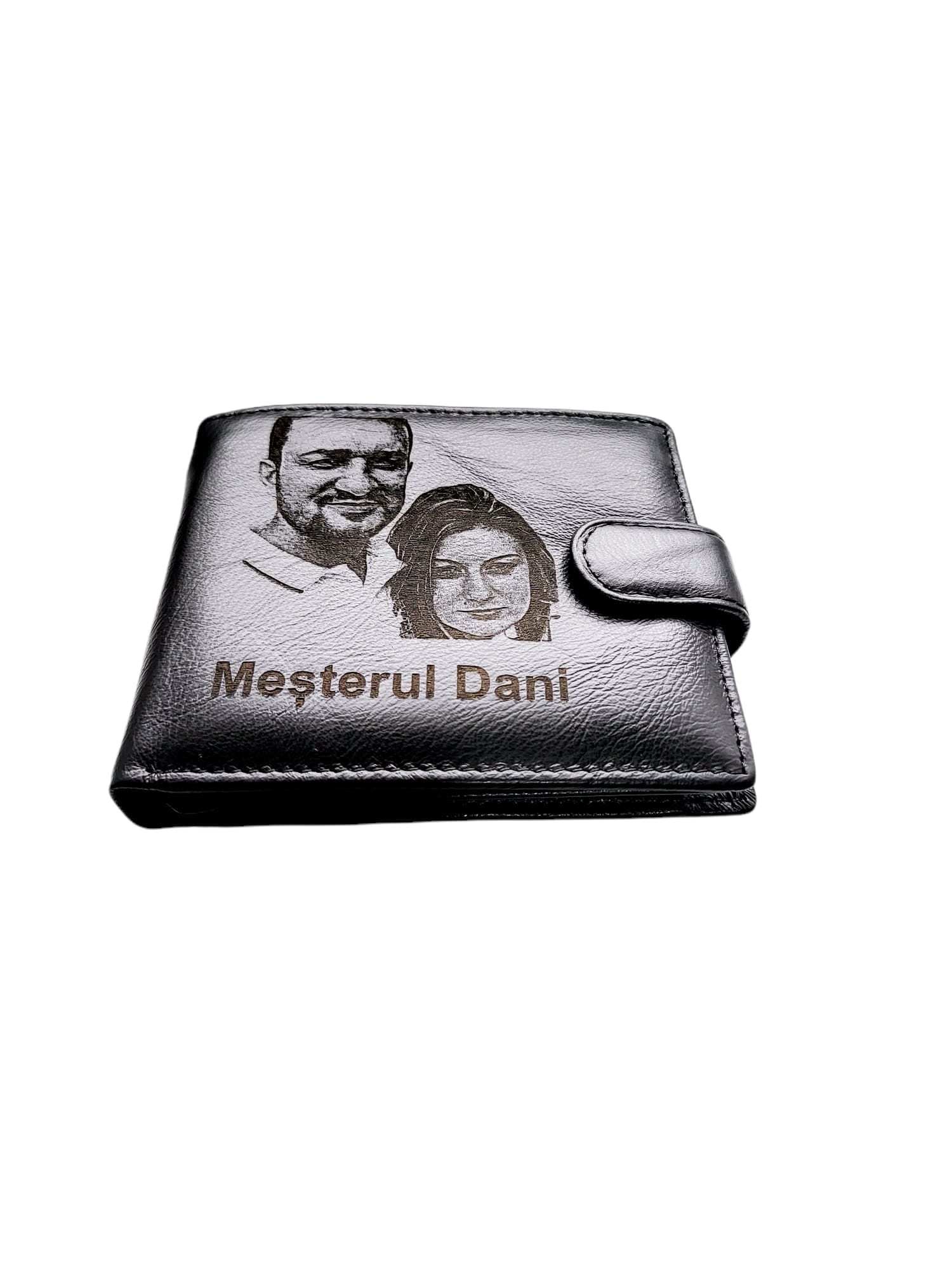 Portofel Personalizat 'Mesterul Dani', barbati, piele naturala , negru