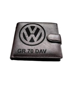 Portofel Personalizat numar auto dav, barbati, piele naturala , negru