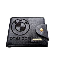 Portofel Personalizat numar auto 3, barbati, piele , cu capsa, negru
