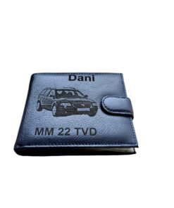 Portofel Personalizat numar auto tvd, barbati, piele naturala , albastru