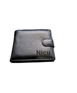 Portofel Personalizat initiale pnnb, barbati, piele naturala , negru