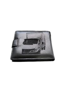 Portofel Personalizat cu poza auto, barbati, piele naturala , negru
