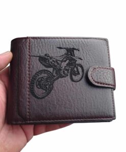 portofel maro personalizat cu poza motocicleta