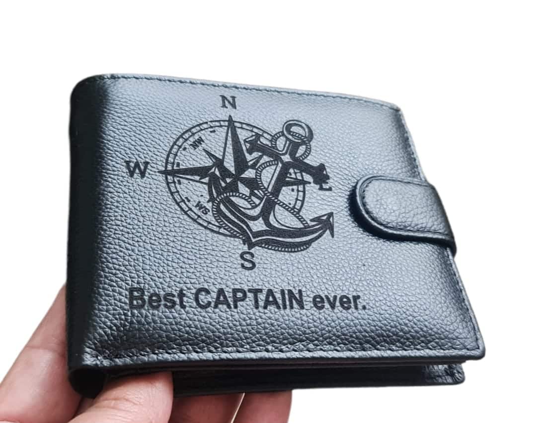 portofel negru cu capsa piele naturala capitan