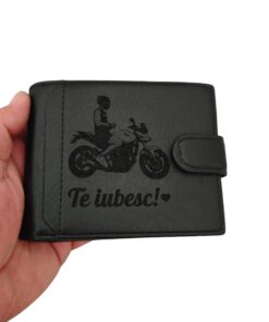 portofel personalizat cu text si poza  Moto
