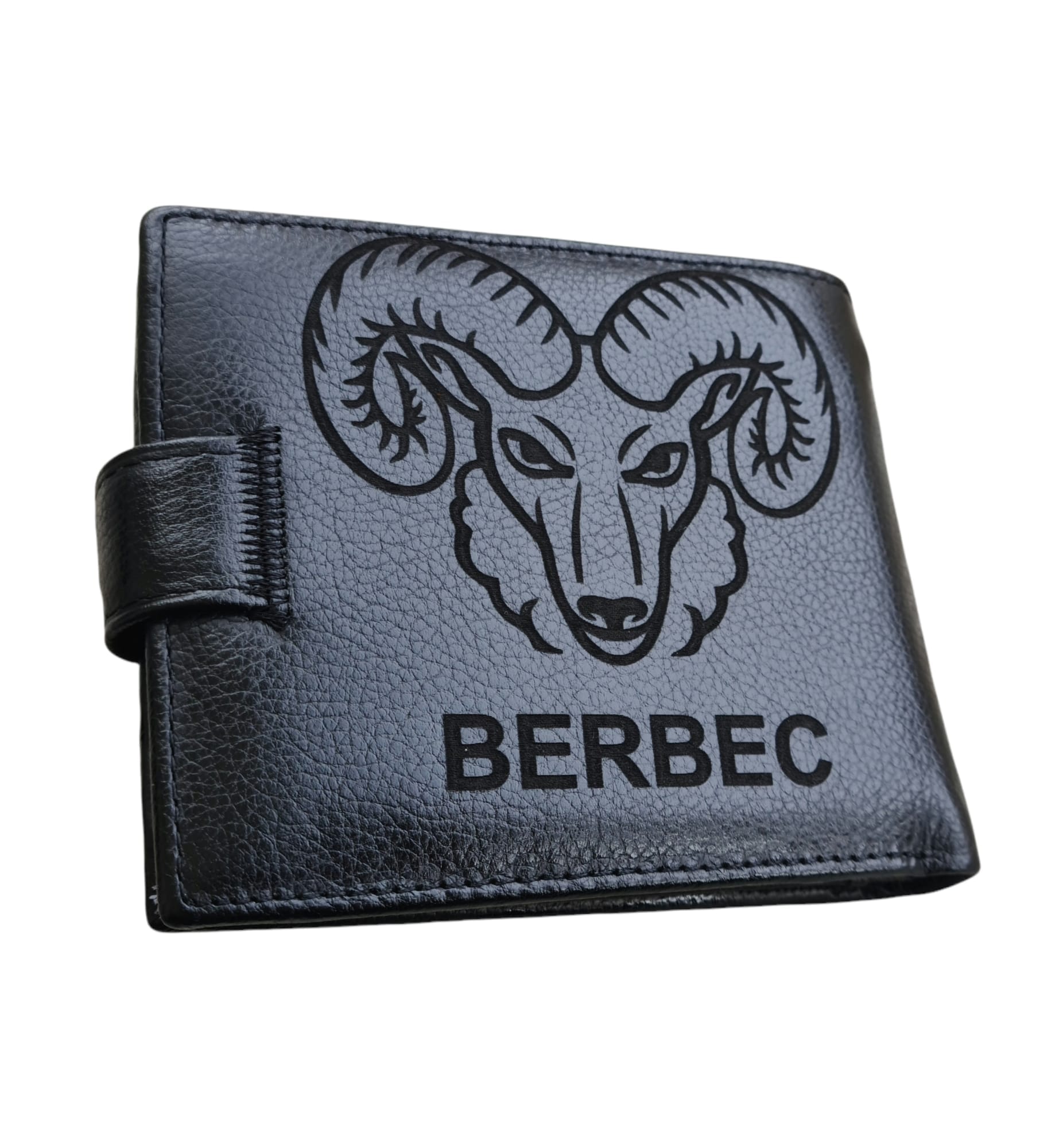Portofel negru cu capsa zodia berbec