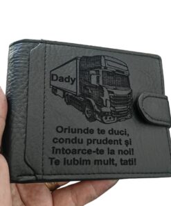 portofel negru cu capsa Tir Oriunde te duci