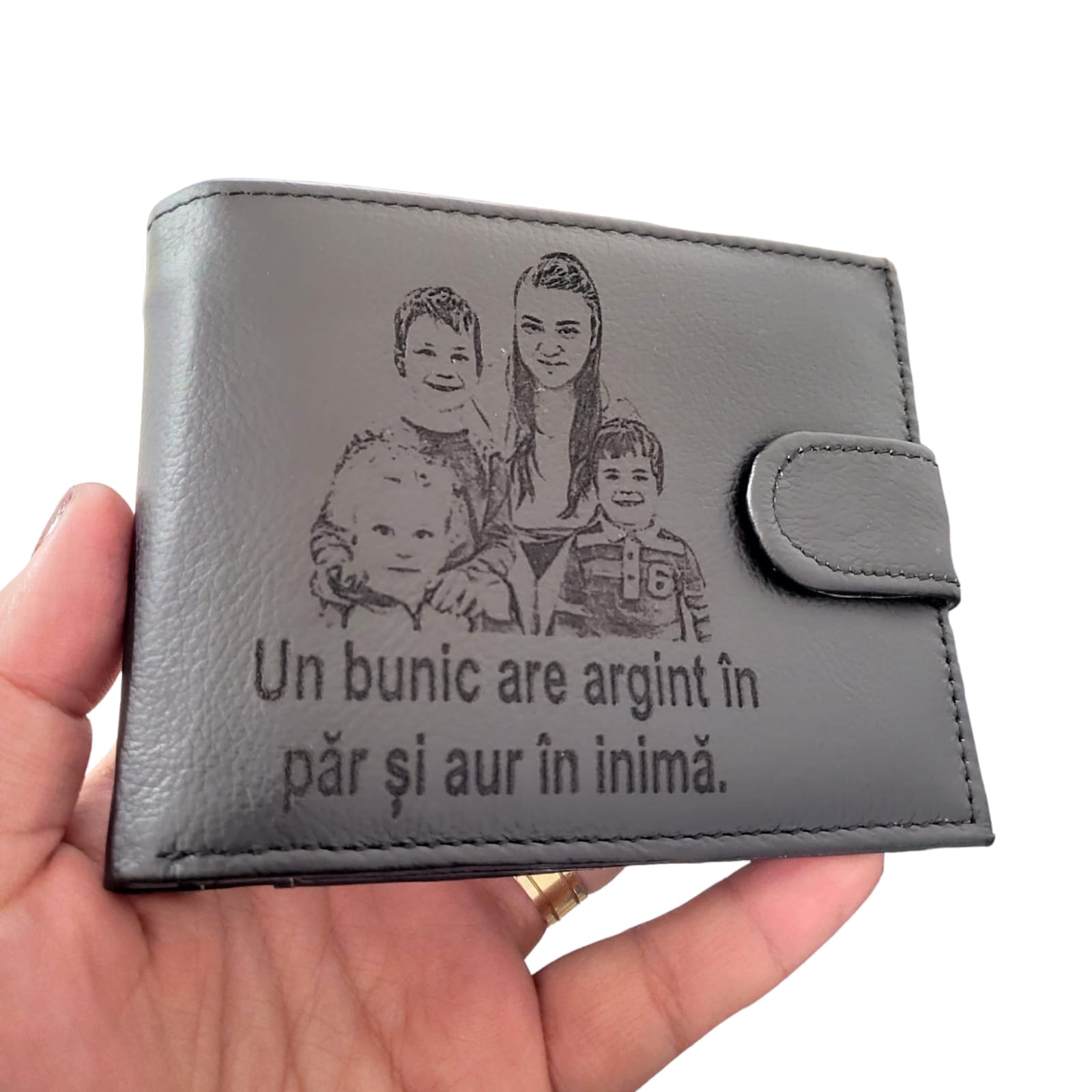 portofel negru cu capsa piele naturala Un bunic!