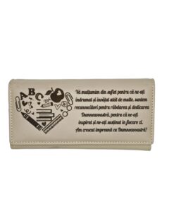Portofel dama piele naturala beige Va Multumim