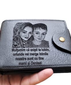 portofel negru cu capsa Multumim ca existi
