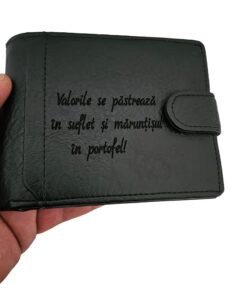 portofel negru cu capsa Valorile