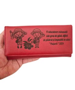 portofel rosu dama personalizat Puisorii