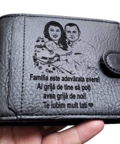 Portofel negru cu capsa Familia Este Adevarata Avere.