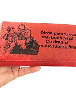 portofel dama piele naturala rosu Cea mai buna nasa
