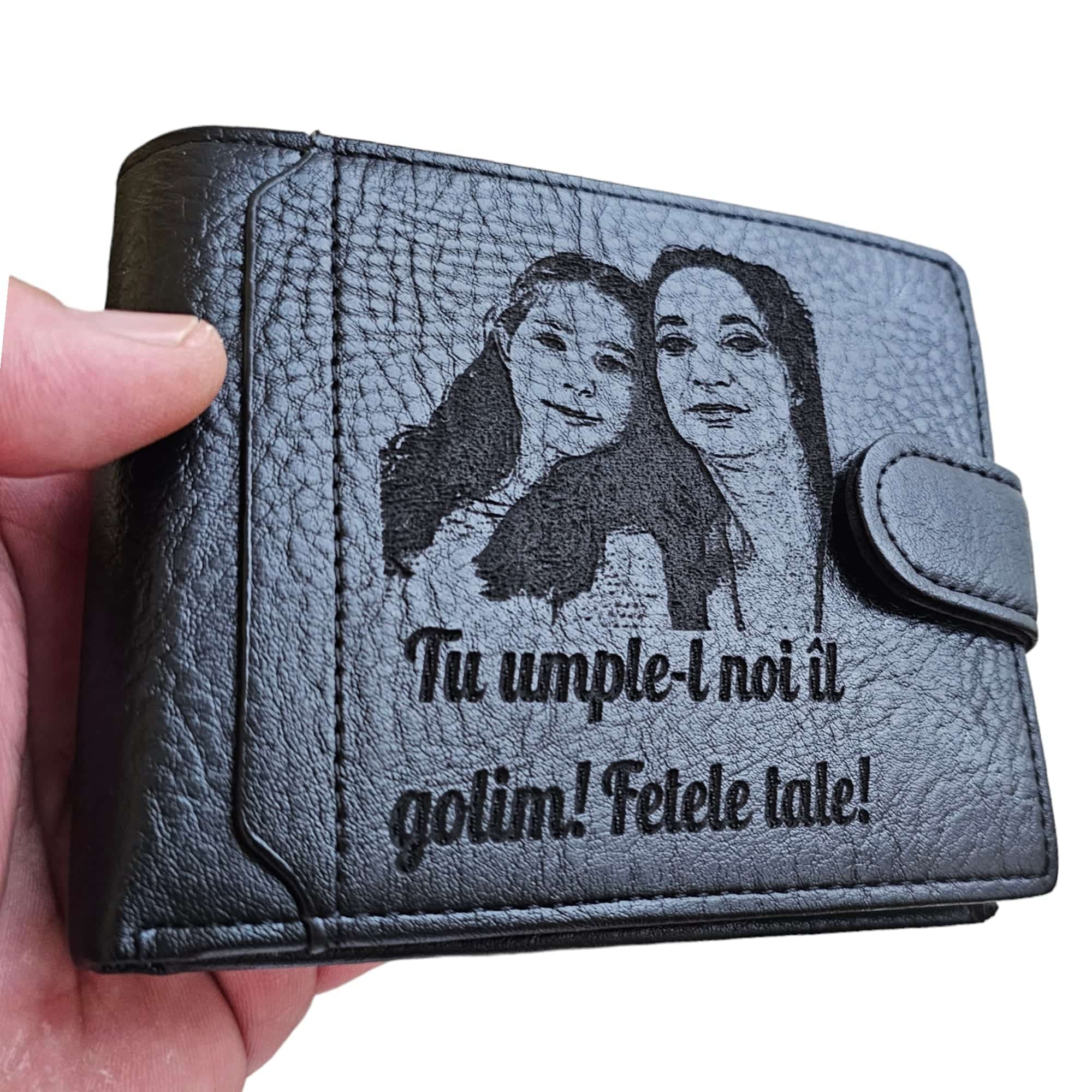 portofel negru cu capsa Tu umple-l Fetele Tale