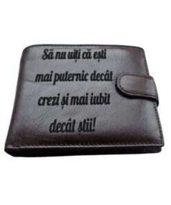 portofel maro cu capsa piele naturala Sa nu uiti