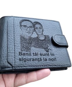 Portofele gravate cu poza si text