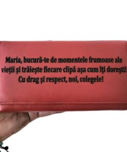 Portofel rosu dama Bucura-te