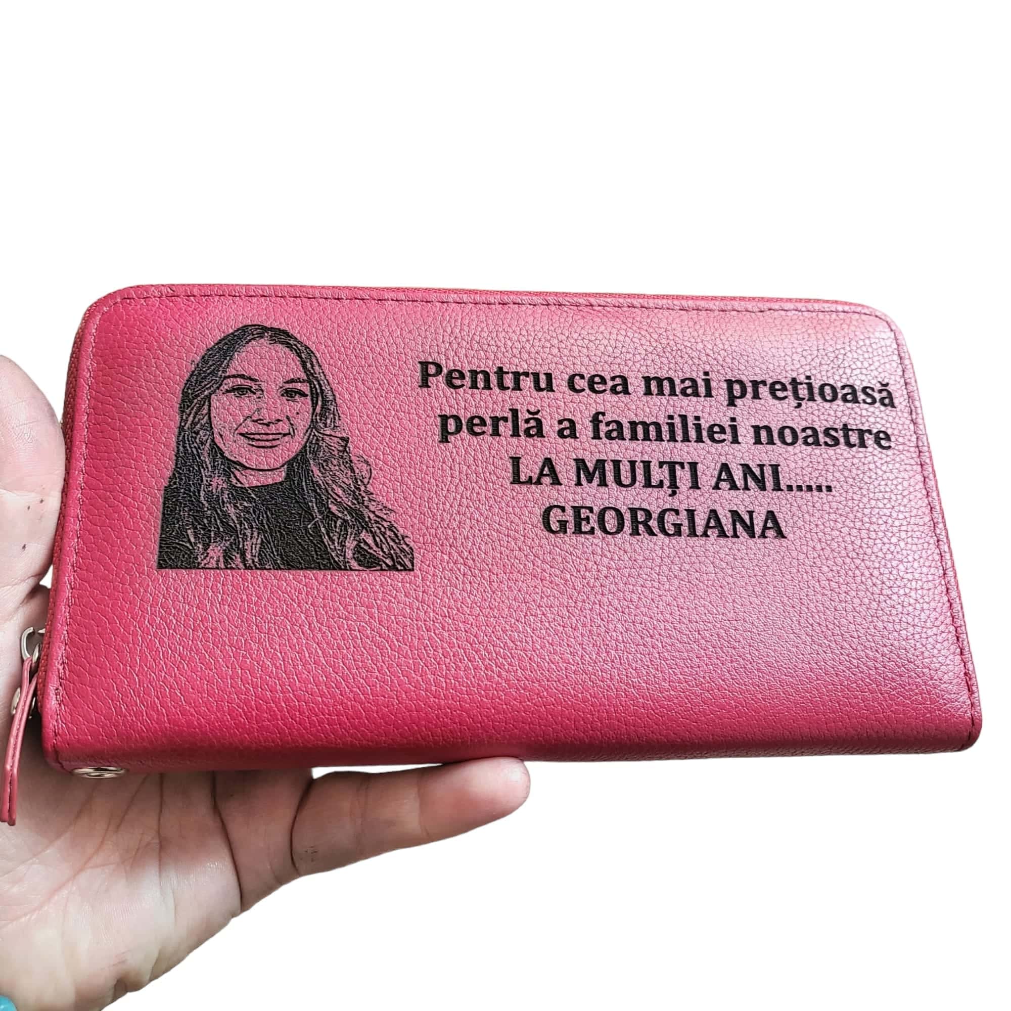 portofel dama rosu penar Perla Familiei