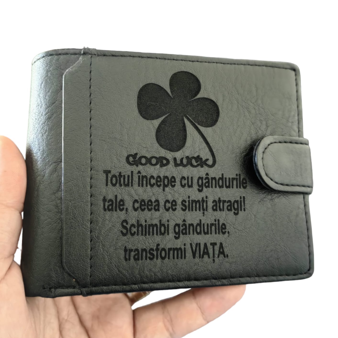 portofel negru cu capsa Viata